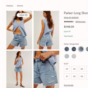 AGOLDE Parker Long Swapmeet Denim Shorts